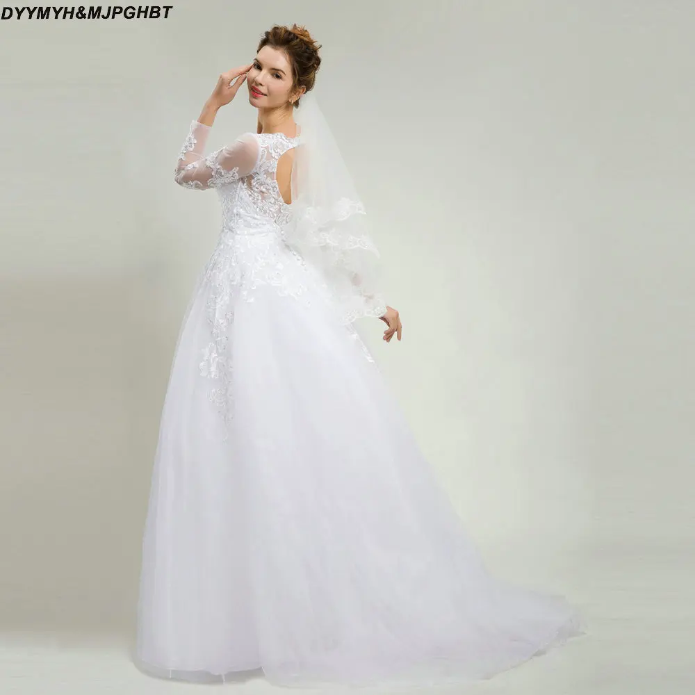 London lace wedding dress long sleeve open back knitted online will