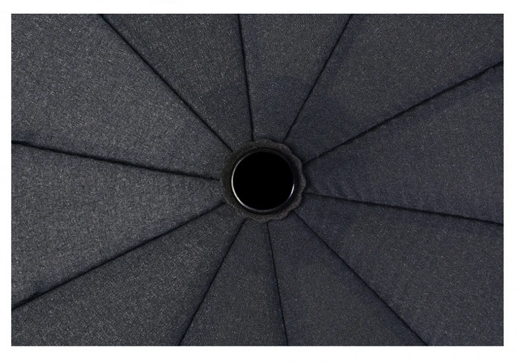 2019 New Fully-automatic Three Folding Male Commercial Compact Large Strong Frame Windproof 10Ribs Gentle Black Umbrellas (11)
