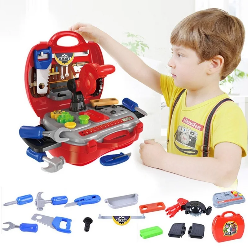 Child Tool Box Engineer Tools Pretend Toy Set Play House Plastic Toy Sets