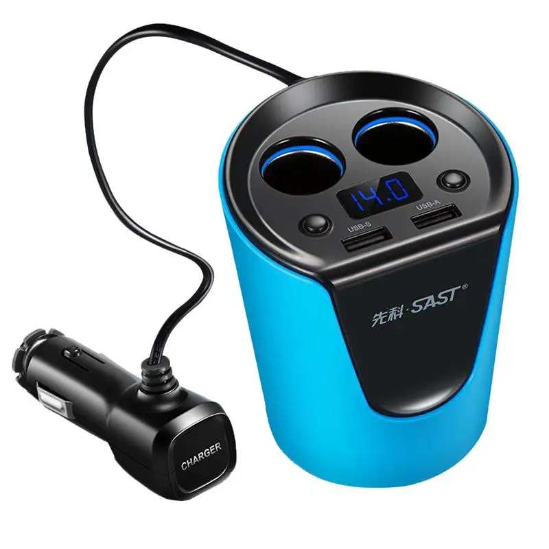 Многофункциональный автомобильный двойной USB зарядное устройство адаптер в