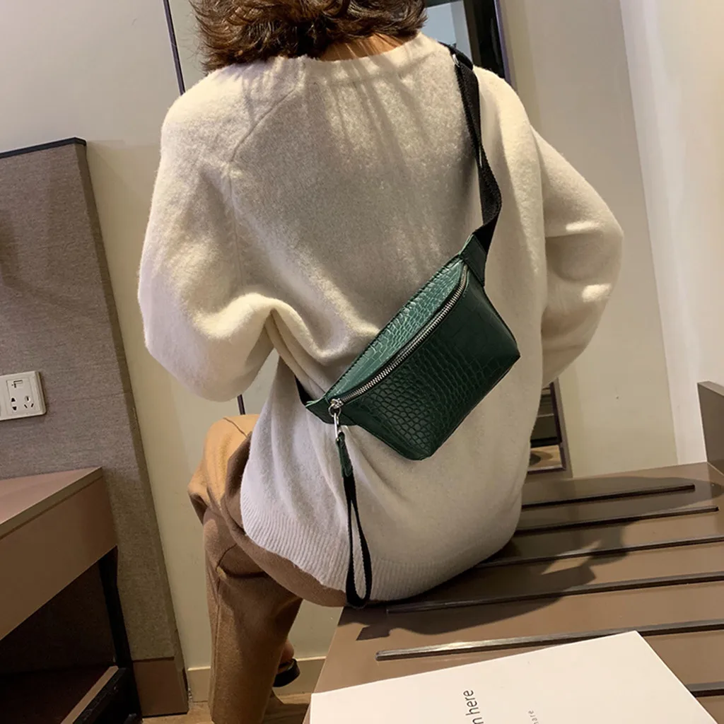 2019 модная уличная женская сумка из крокодиловой кожи, многоцветная сумка на грудь, модная Высококачественная сумка, сумка на талию