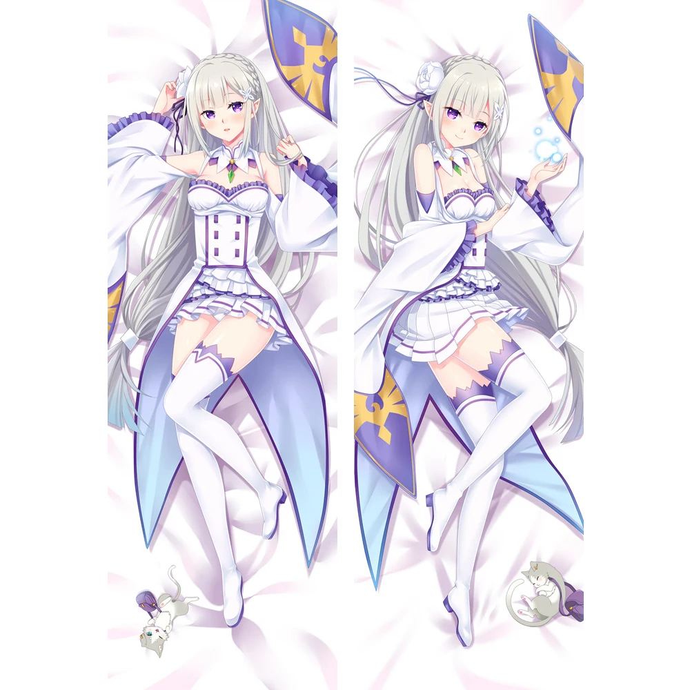 Чехол для подушки Re:Zero начиная с жизни в другом мире Эмилия Рем Рам аниме