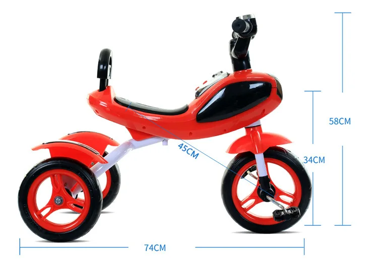 Children's Tricycle Pedal Tricycle with Music Lights Kids Bike Power Wheels for Kids Ride on Cars for Children