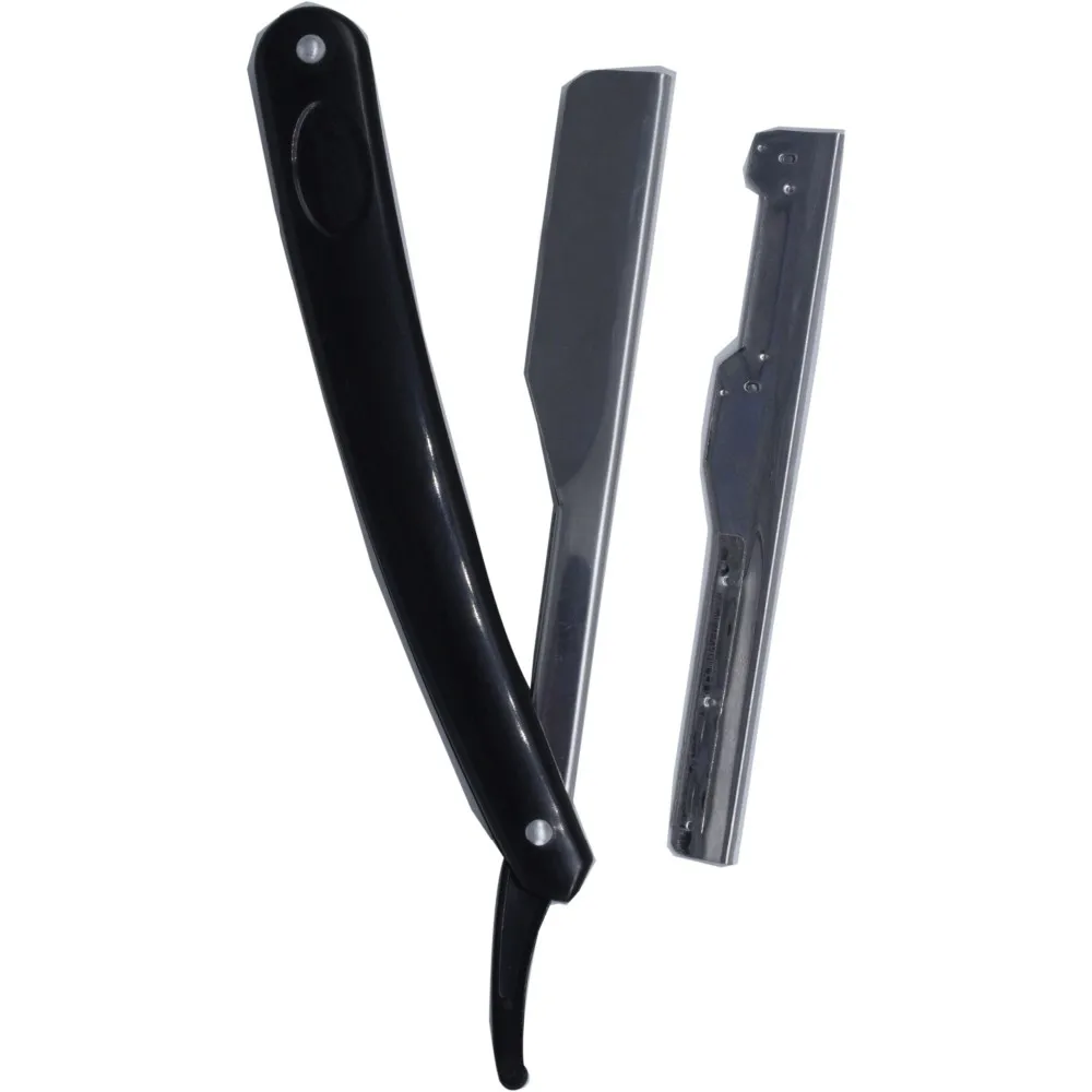 1 держатель для лезвия+ 10 лезвий для мужчин, бритва для бритья, парикмахерские инструменты, ABS ручка для обрезки, держатели для лезвий из нержавеющей стали