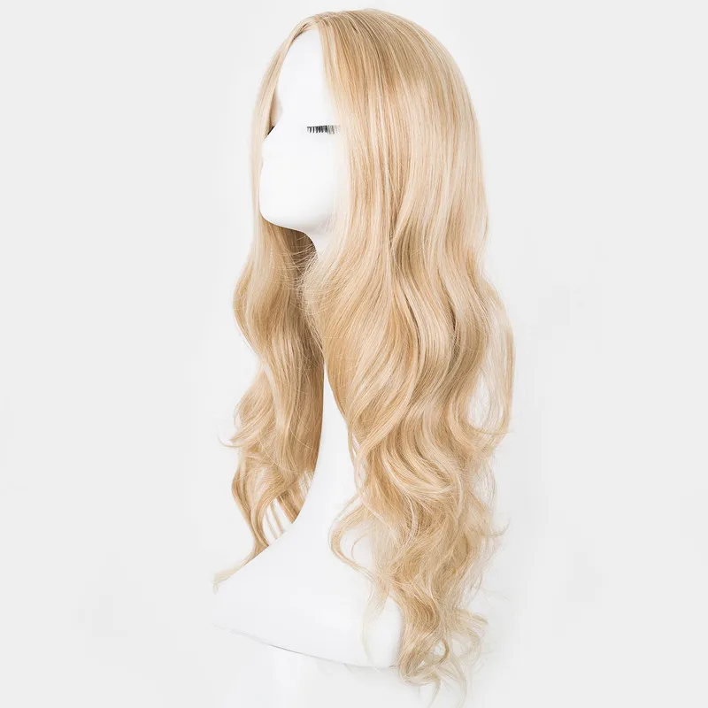 Парик блонд Fei-Show синтетические термостойкие волокна длинные вьющиеся волосы средняя часть линии женщин женский костюм вечерние салонный парик