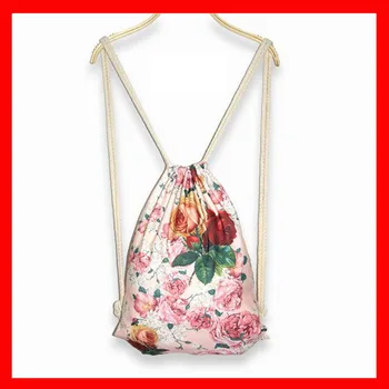 

1pcs/lot size W37xH46cm HIHG QUALITY canvas drawstring backpack for teenage girls