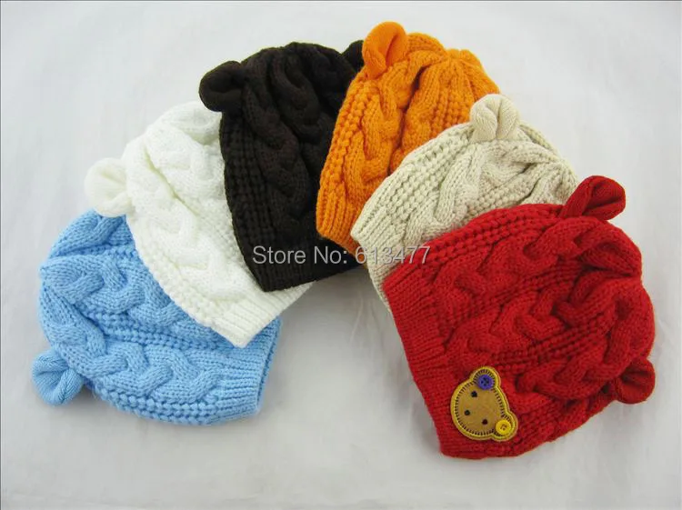 Winter Keep warm knitted hats for boy/girl/kits hats set,scarves, bug/bee infants caps beanine for chilld 1pcs/lot MC02