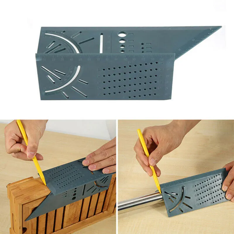 

3D Mitre Angle Measuring Square Size Woodworking Measure Tool With Gauge & Ruler Home Improvement Tools Wood Profile