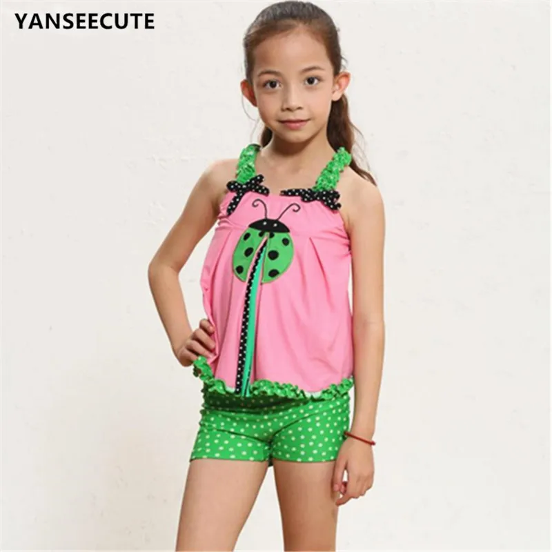 2017 girl two piece baby swimwear kids girls bikini swimsuit toddler