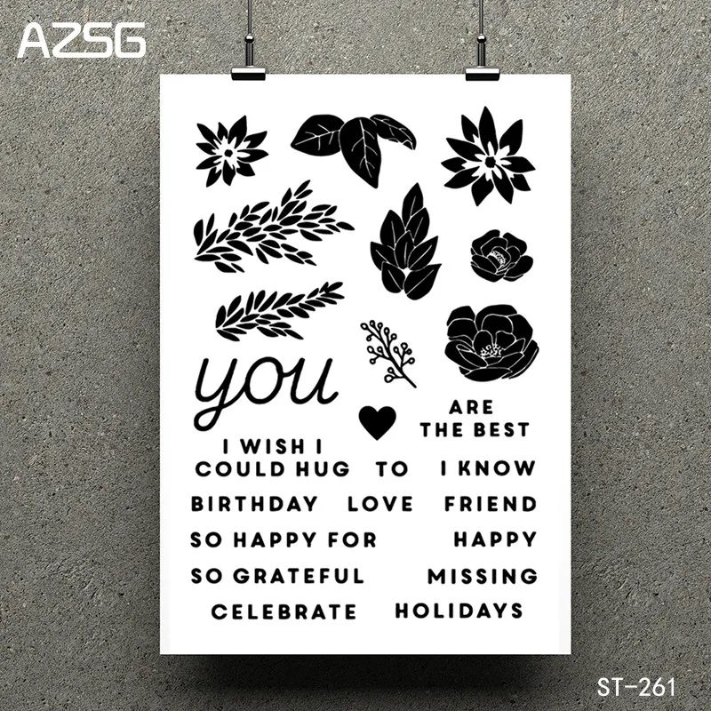 

Flower letter Clear Stamp for Scrapbooking Rubber Stamp Seal Paper Craft Clear Stamps Card Making
