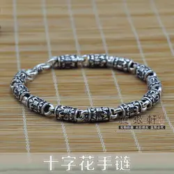 Винтаж тайский серебряный браслет S925 стерлингового серебра Для мужчин браслет отправить другу Ретро BrTo отправить другу браслет оптом aaa