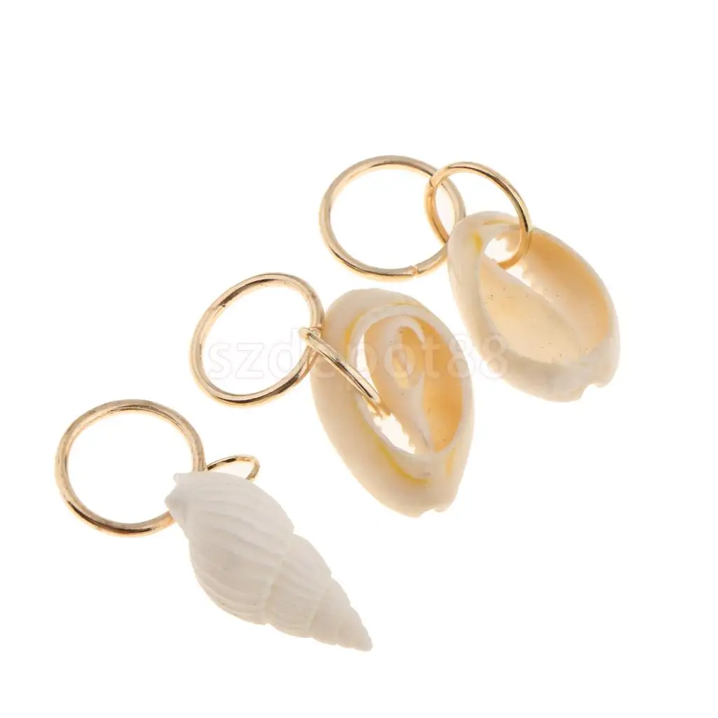 50pcs Hip Hop Hair Braid Rings Hair Loops Clips Bulk DIY Hair Accessories Headband - Star Leaf Shell Feather Snowflake Cross