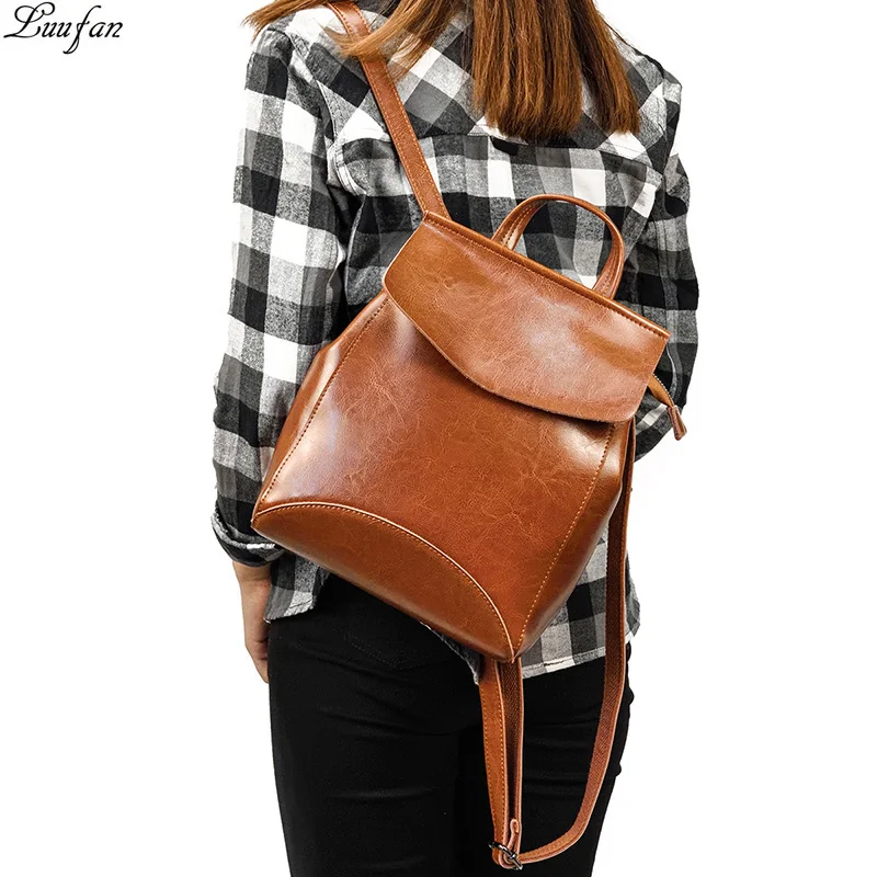 

Women Backpack Fashion Casual Genuine Leather Female Backpacks For Teenage Girls Cow Leather Shoulder Crossbody Bag School Bags