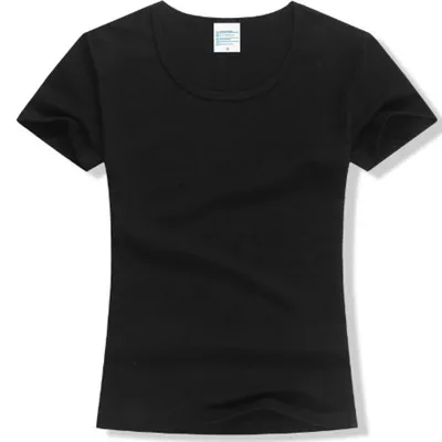 Black Лето, высокое качество, 15 цветов, S-2XL, простая футболка, Женская хлопковая эластичная Базовая футболка, Женские повседневные топы, футболка с коротким рукавом - Цвет: Black
