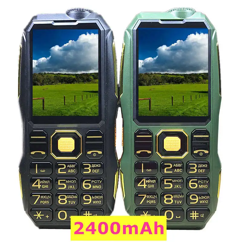 

real 2400 mah power bank mobile phone 2.4" screen FM flashlight mp3 Rugged phones Russian keyboard Dual SIM Card H628 cell phone