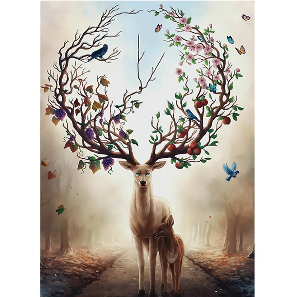 

Adult 1000 pieces Forest Deer Puzzle Cartoon jigsaw Puzzles 1000pcs For Children Diy Toys Gifts for for Valentine's Day