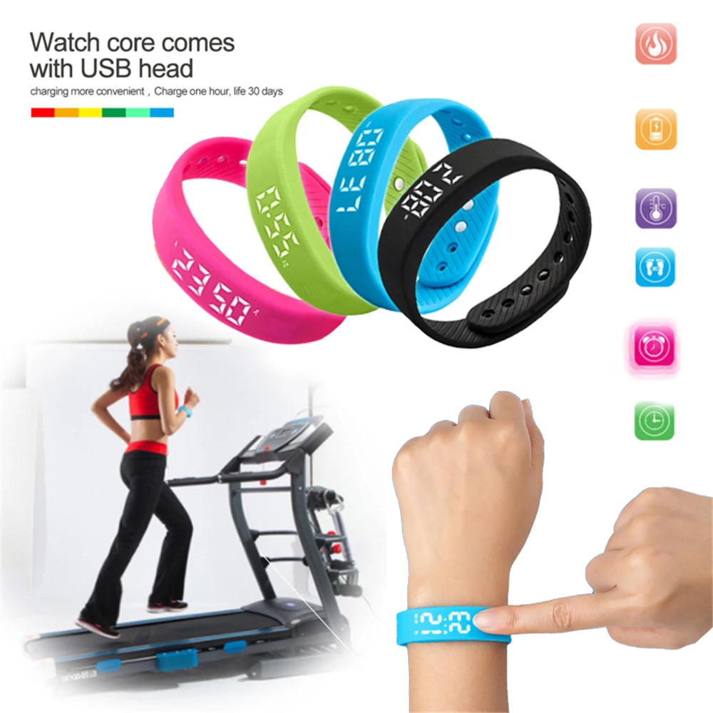 MVpower Mini LED Pedometer Waterproof Tracker Wristband Pedometer