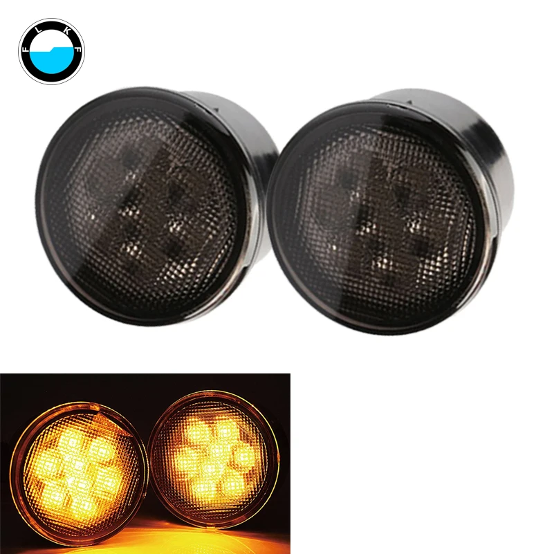 

2PCS/Pair Grill Turn Signal Light For Jeep Wrangler JK 2007-2016 Kit Front Turn Signal ,LED Turn Signal Light Assembly.