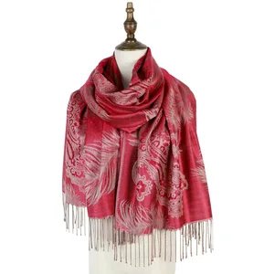 Scarf Women Pashmina Shawls Capes Long Scarfs Bufandas Invierno Mujer Silk Scarf Shawl Winter Scarf Feather Paisley Shawls Stole