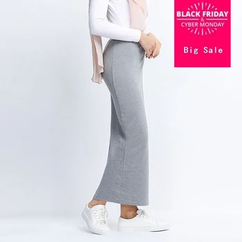

107cm Muslim Womens' Elegant Modest Muslim Islamic Warm Pencil skirt New Bandage Skirt Women Ankle-Length Long Skirts WJ2265