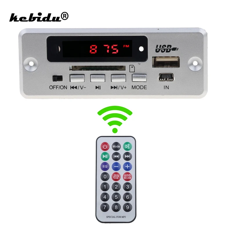 Kebidu Bluetooth 5 0 DC 5V 12V блок питания Micro USB TF FM Радио MP3 декодер аудио плата для