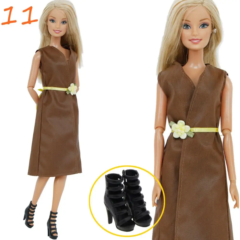 Модное платье куклы с обувью вечерняя юбка кукольный домик аксессуары наряд повседневная одежда для Барби Куклы блайз
