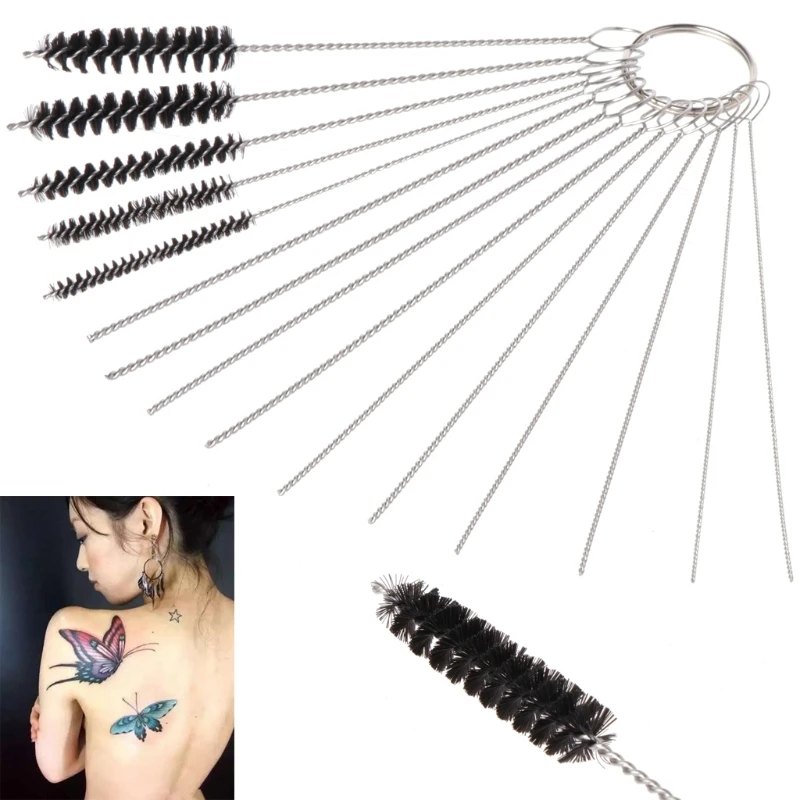 

Portable Tattoo Machine Tube Airbrush Needle Mouth Spray Grips Nozzle Tip Cleaning Brush Piercing Repair Tool Kits