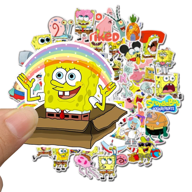 50Pcs/Pack SpongeBob Stickers Cartoon Graffiti Pegatinas For Motorcycle Notebook Laptop Luggage Bicycle Skateboard