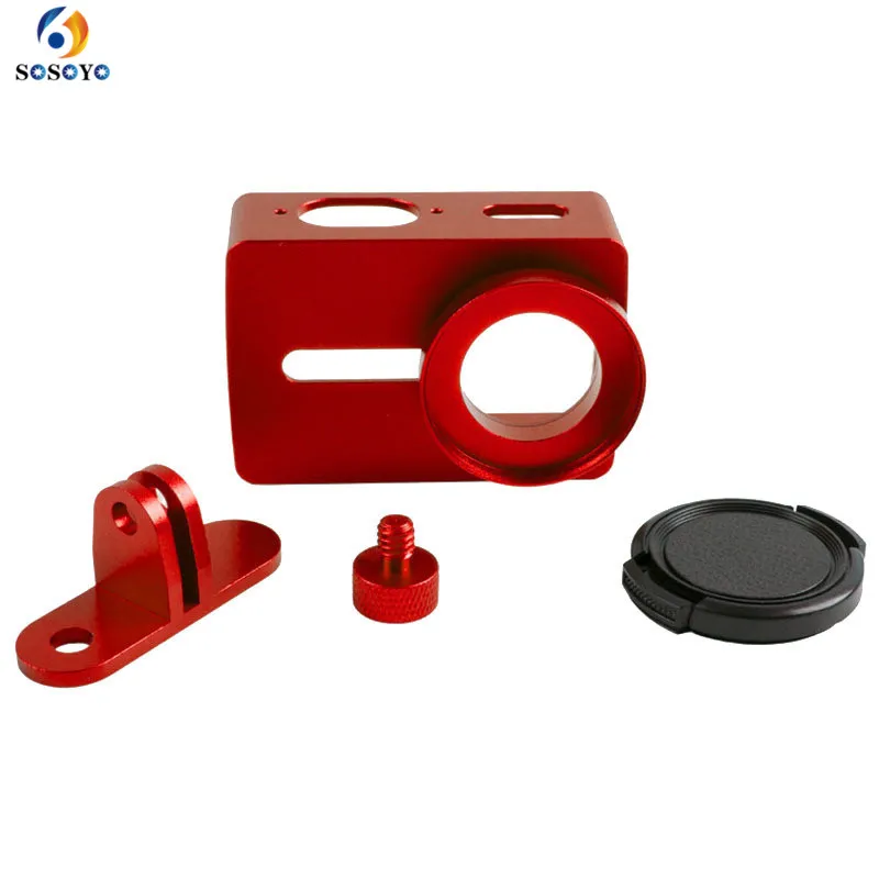Metal Frame Protective Housing Case With lens cap For Xiaomi Yi 2 Xiaoyi 2 4K Action Sport Camera Accessories CNC Aluminum Cover (6)