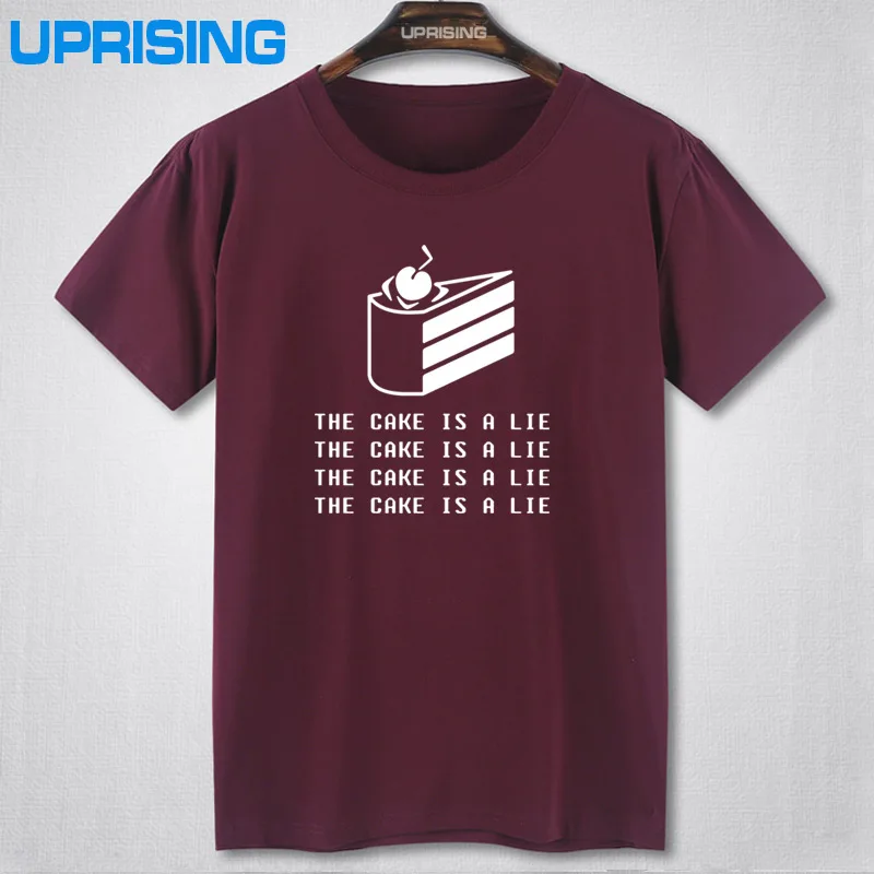 Мужская футболка с коротким рукавом Portal 2 надписью The Cake Is A Lie хлопковые топы|t shirt