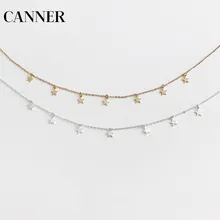 Canner Boho женский чокер золотая, Серебряная цепочка Подвески со звездами Короткие ожерелья для женщин модные вечерние ювелирные изделия