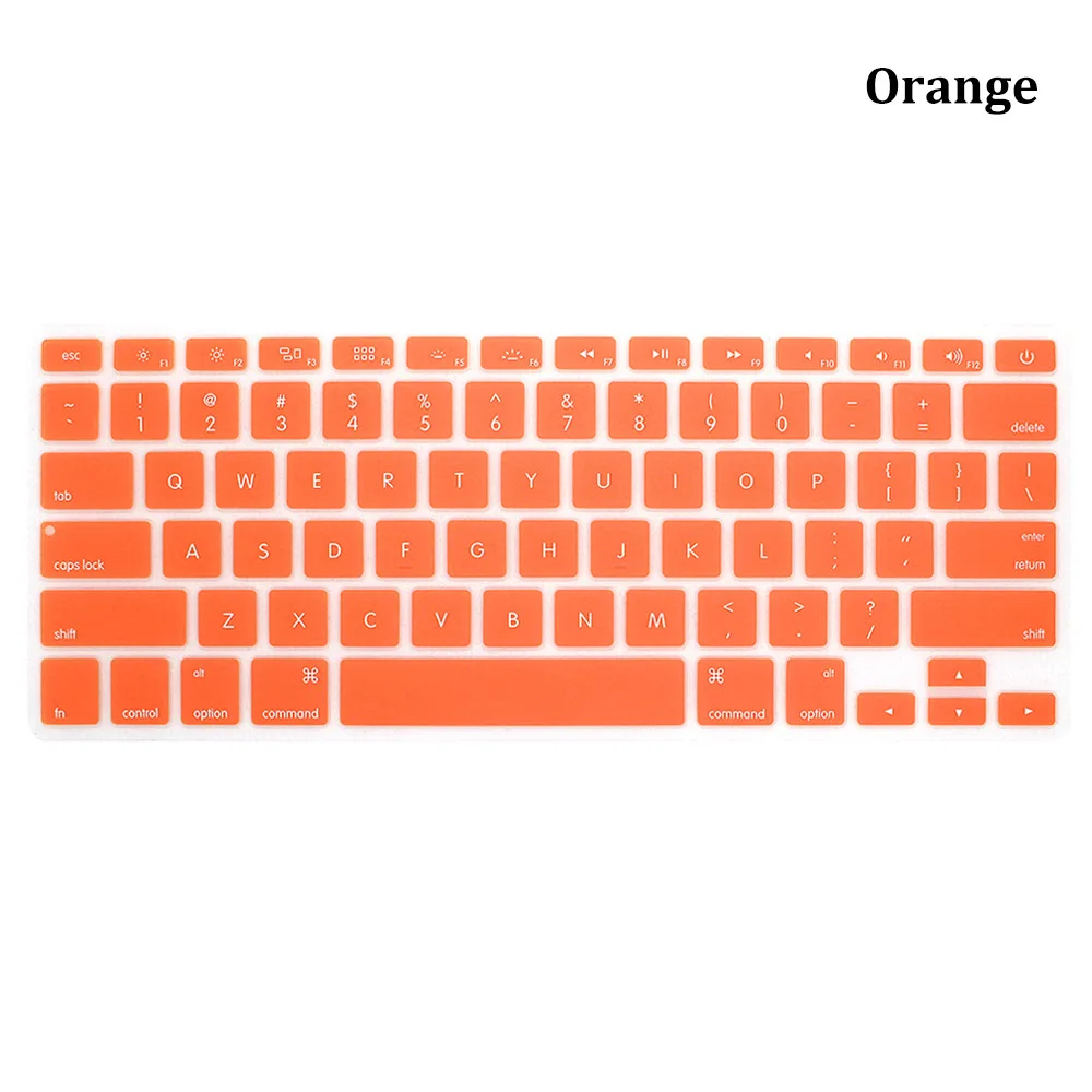 Silicone Soft Keyboard Cover Protector Rainbow Colorful Skin Dustproof For Apple MacBook Air Pro Retina 13" 15" 17" - Цвет: orange