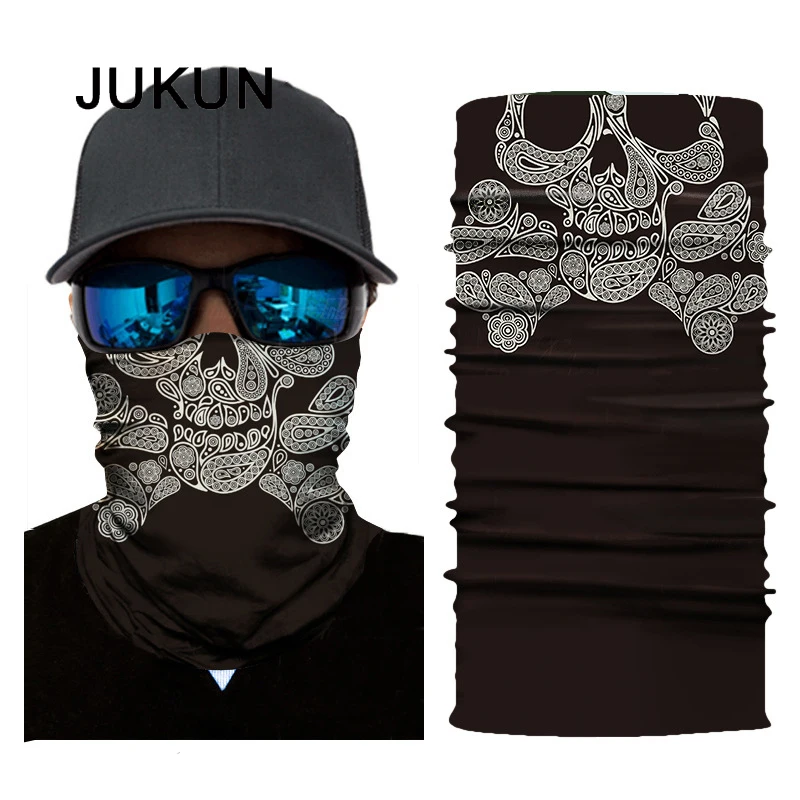 Customized high-quality digital print headscarf riding sunscreen mask Halloween horror clown personality neck festival scarves