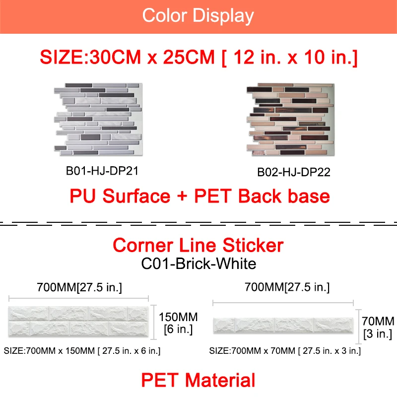3D Wall Sticker Mosaic Brick Self-Adhesive Wall paper for Kitchen Bathroom Home Waterproof DIY Wall Stickers Wall Decal Sticker 3D Wall Sticker Mosaic Brick Self-Adhesive Wall paper for Kitchen Bathroom Home Waterproof DIY Wall Stickers Wall Decal Sticker
