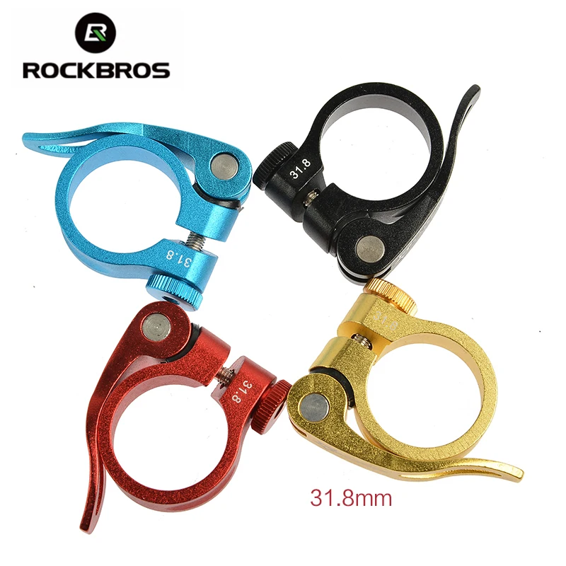 ROCKBROS Cycling MTB Bike Bicycle Aluminum Ultralight Quick Release Bike Seat Post Seatpost Bike Clamp 31.8mm 34.9mm 40g 4Color ROCKBROS Cycling MTB Bike Bicycle Aluminum Ultralight Quick Release Bike Seat Post Seatpost Bike Clamp 31.8mm 34.9mm 40g 4Color