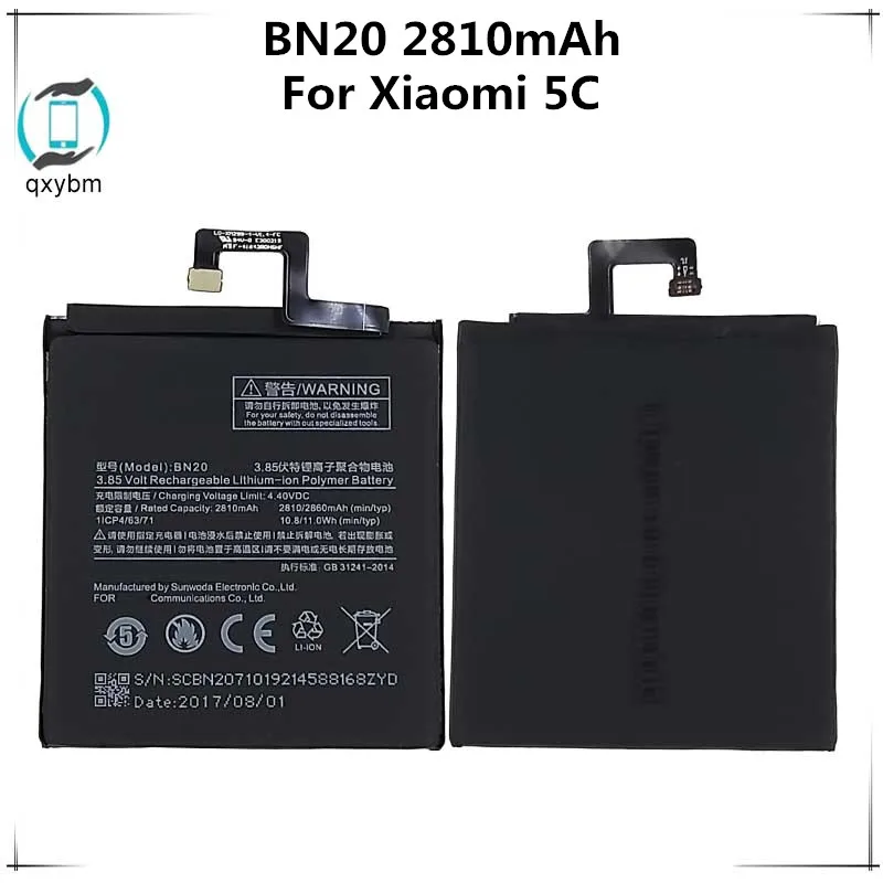 2810 мАч Высокая емкость для телефона Xiao Mi аккумулятор BN20 Xiaomi 5C Mi5C M5C сменные