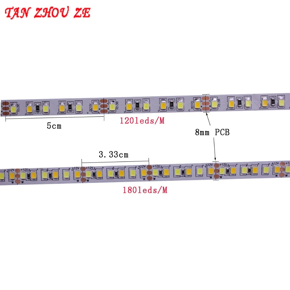 5 м двойной Цвет ультратонкое естественное освещение CRI> 80 SMD2835 CCT затемнения Светодиодные ленты светильник, работающего на постоянном токе 12 В в WW CW Цвет Температура Регулируемый гибкий светодиодный лента