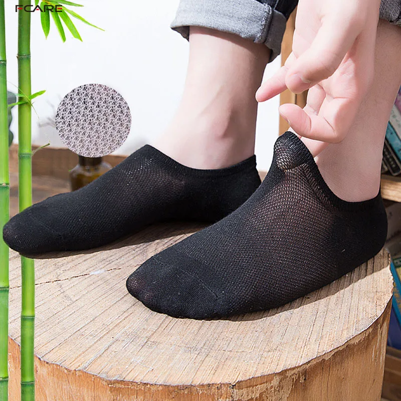 

20 шт. = 10 пар летние тонкие силиконовые Нескользящие дезодорирующие мужские однотонные мягкие бамбуковые носки