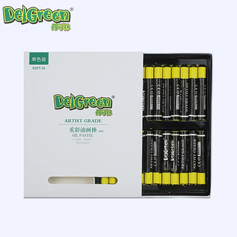 Oil Pastels 24Pcs/Set 7 Colors Round Shape