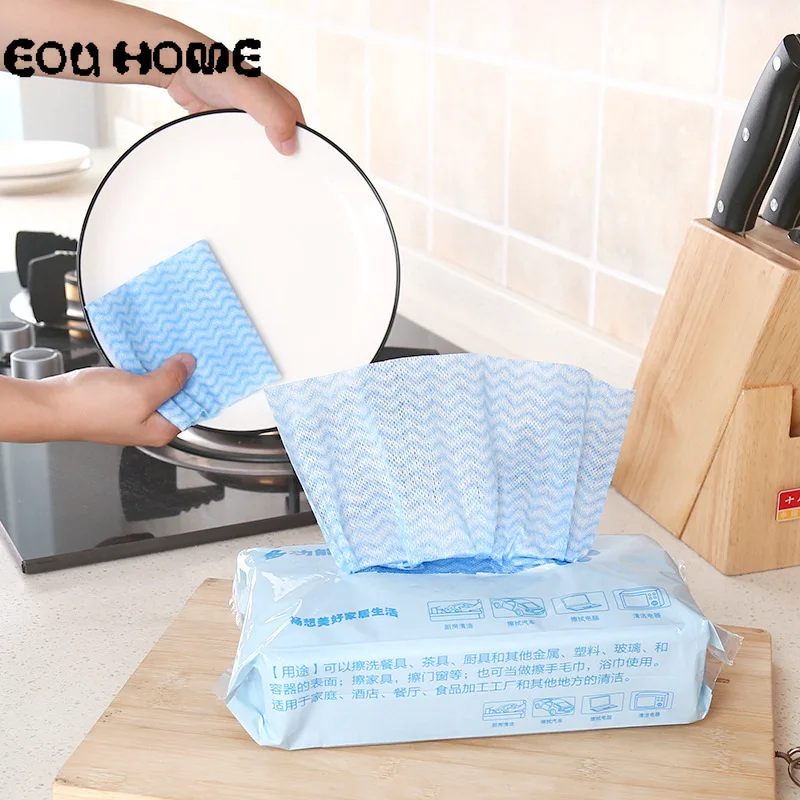 

80 Pcs/pack Environmental One-time Non-woven Extractive Clean Cloth Multi-purpose Household Dishwashing Kitchen Cleaning Tool