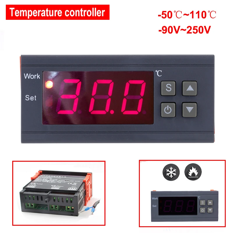 

LCD Digital temperature Controller 90~250V thermometer Thermoregulator thermostat for constant temperature Temperature Regulator