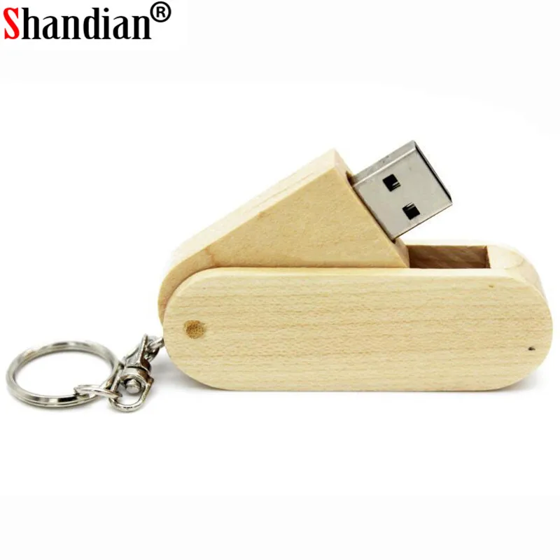 SHANDIAN(более 10 шт. бесплатный логотип) деревянный поворотный usb flash drive флешки 4 ГБ 8 16 32 памяти палочка для создания логотипа лазерная гравировка