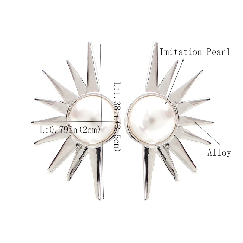 MANILAI, крупный искусственный жемчуг, серьги-гвоздики, Подсолнух, для женщин, панк, металлические цветы, простые корейские серьги, для девушек, модные ювелирные изделия, вечерние