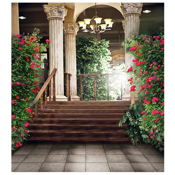 Top Deals 5*7Ft Beautiful Flower Palace Wedding Vinyl