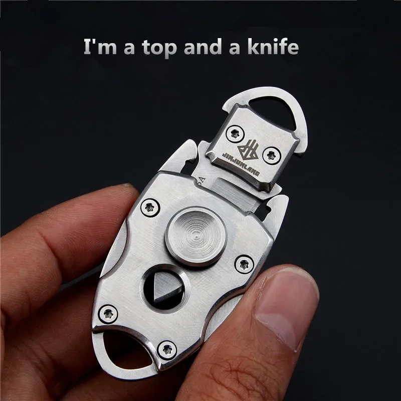 2in1 Fidget Spinner Knife EDC Outdoor Folding Knife Mini Carry on