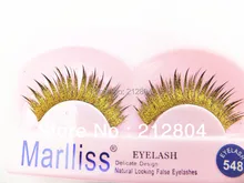 extended and roll become warped eyelashe With Glod powder NO.548 SOFT NATURE LONG BLACK MAKEUP All handmade non-toxic material