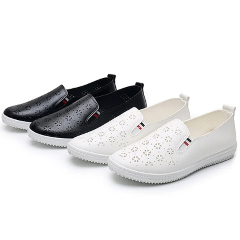 

New net shoes female 2019 summer wild flat bottom breathable lightweight mesh openwork casual summer white shoes