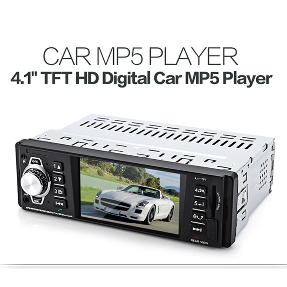 Лидер продаж 1 Din автомобильный MP5 плеер 4," HD дисплей Автомобильный видео плеер радио аудио MP5 с FM USB SD AUX портами Поддержка камеры заднего вида