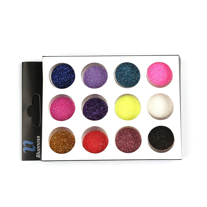 

12 Colors Sequin Dust Gem Nail Glitter Acrylic UV Glitter Powder Mixed 3D Nail Art Decorations ZP249
