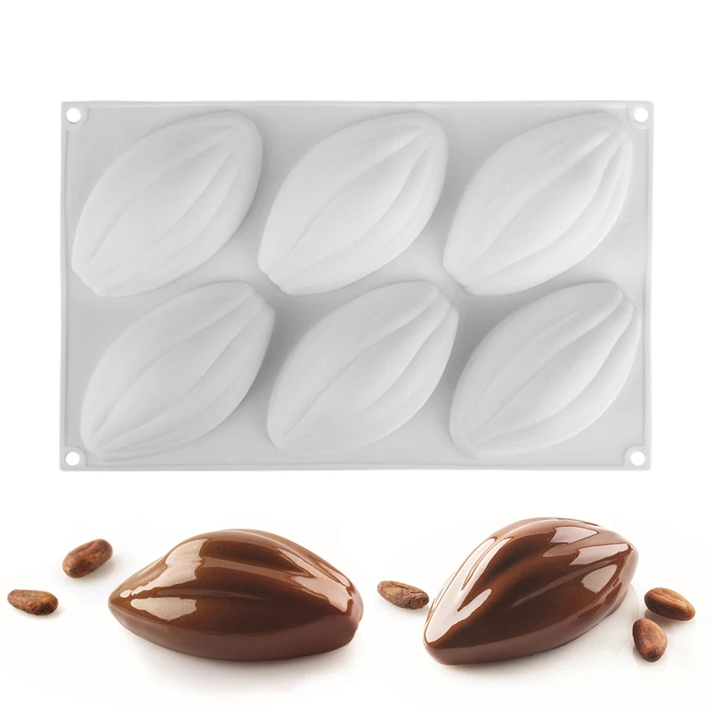 

Yiwumart Silicone Mold Cocoa Bean Shape Cake Decorating Tools For Baking Mousse Chocolate Ice Cream Truffle Bakeware Mould